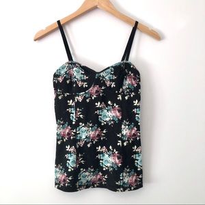 ** Full tilt floral sweetheart tank top